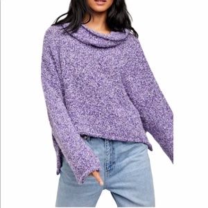 Free People BFF Cowl Neck Sweater Purple